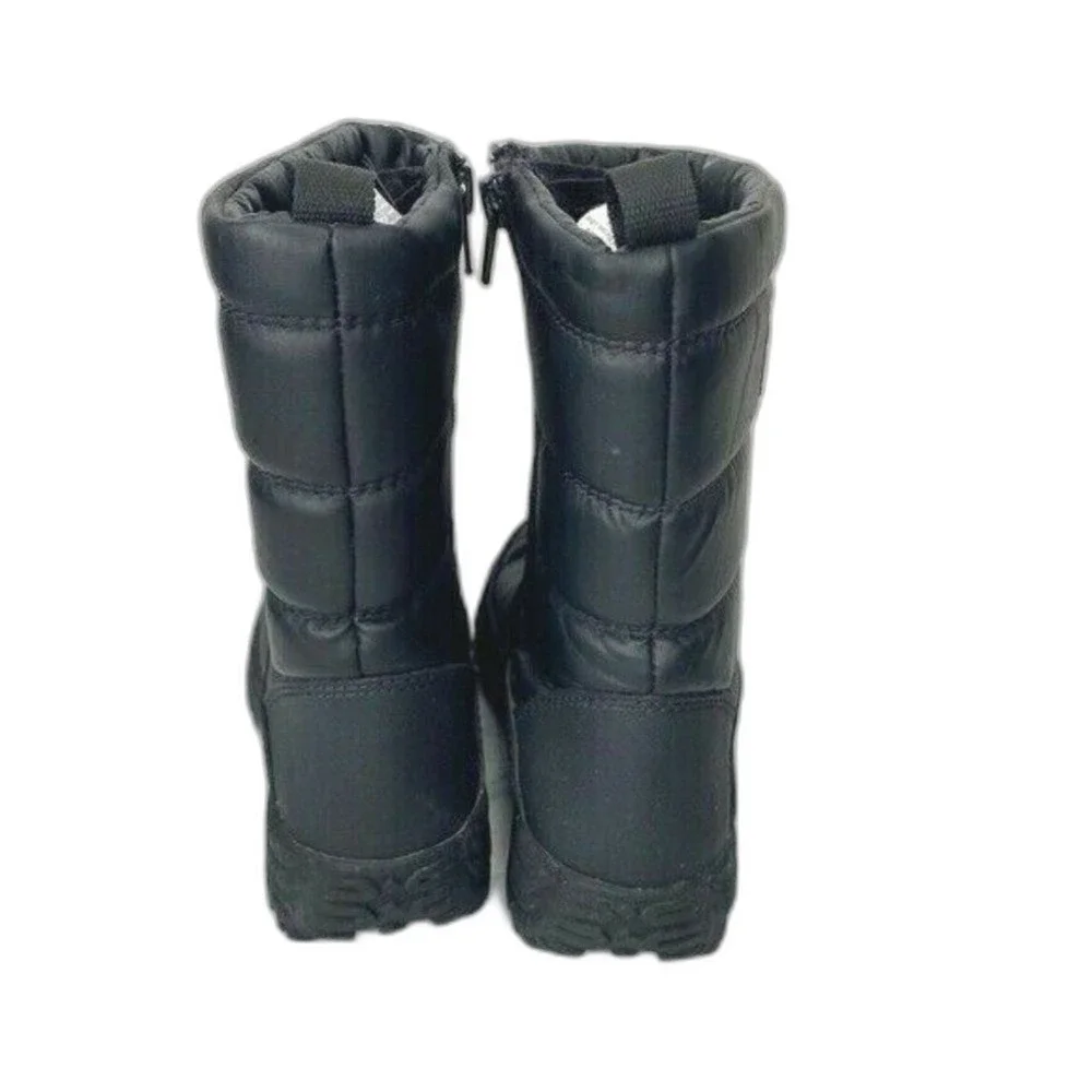 Magellan Outdoors Kids Black Quilted Puffer Side Zip Snow Boots Size 13